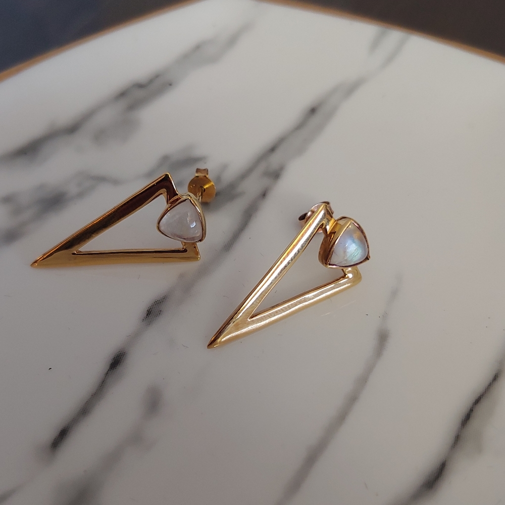 Gold and opal earrings